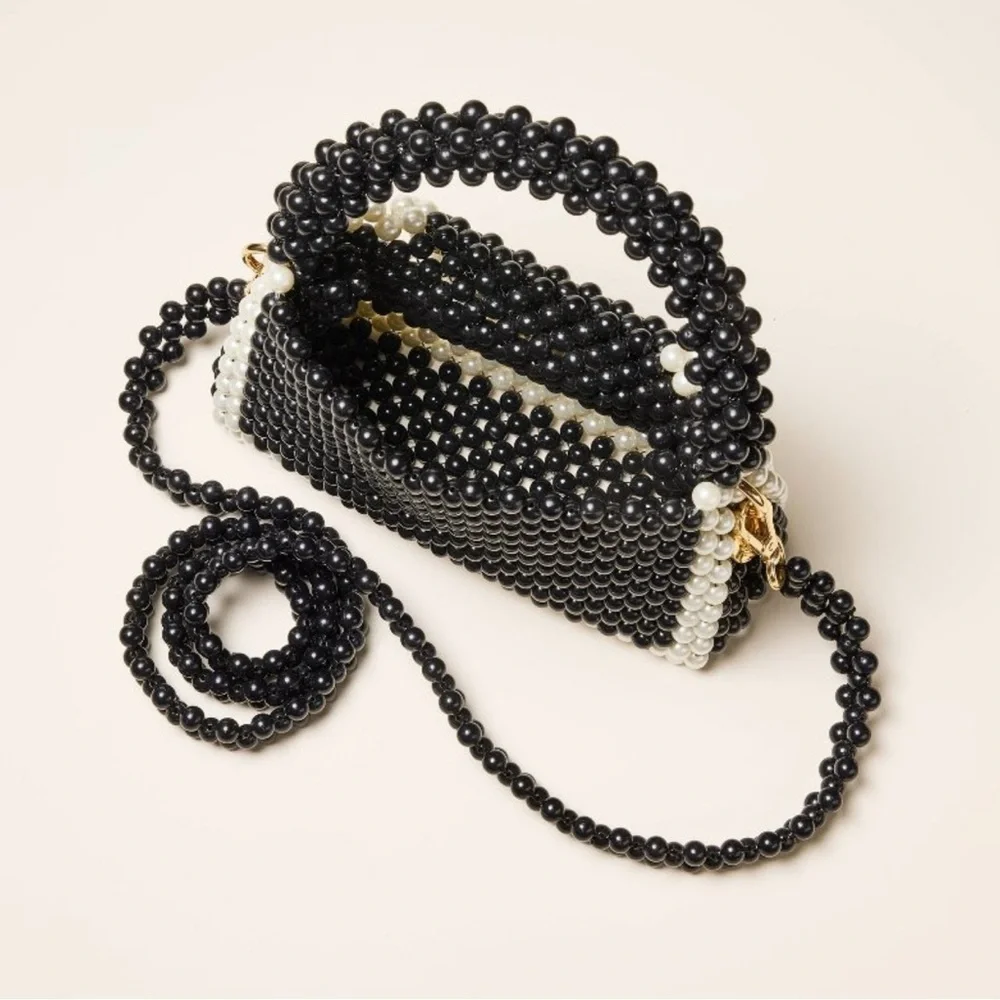 Kate Spade x Target NWT Black and White Colorblock Beaded Crossbody Bag